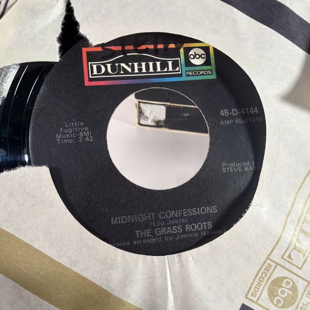 The Grass Roots: Midnight Confessions / Who Will You Be Tomorrow 45rpm, 1968